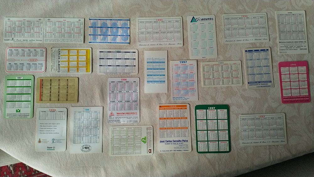 Calendários de bolso