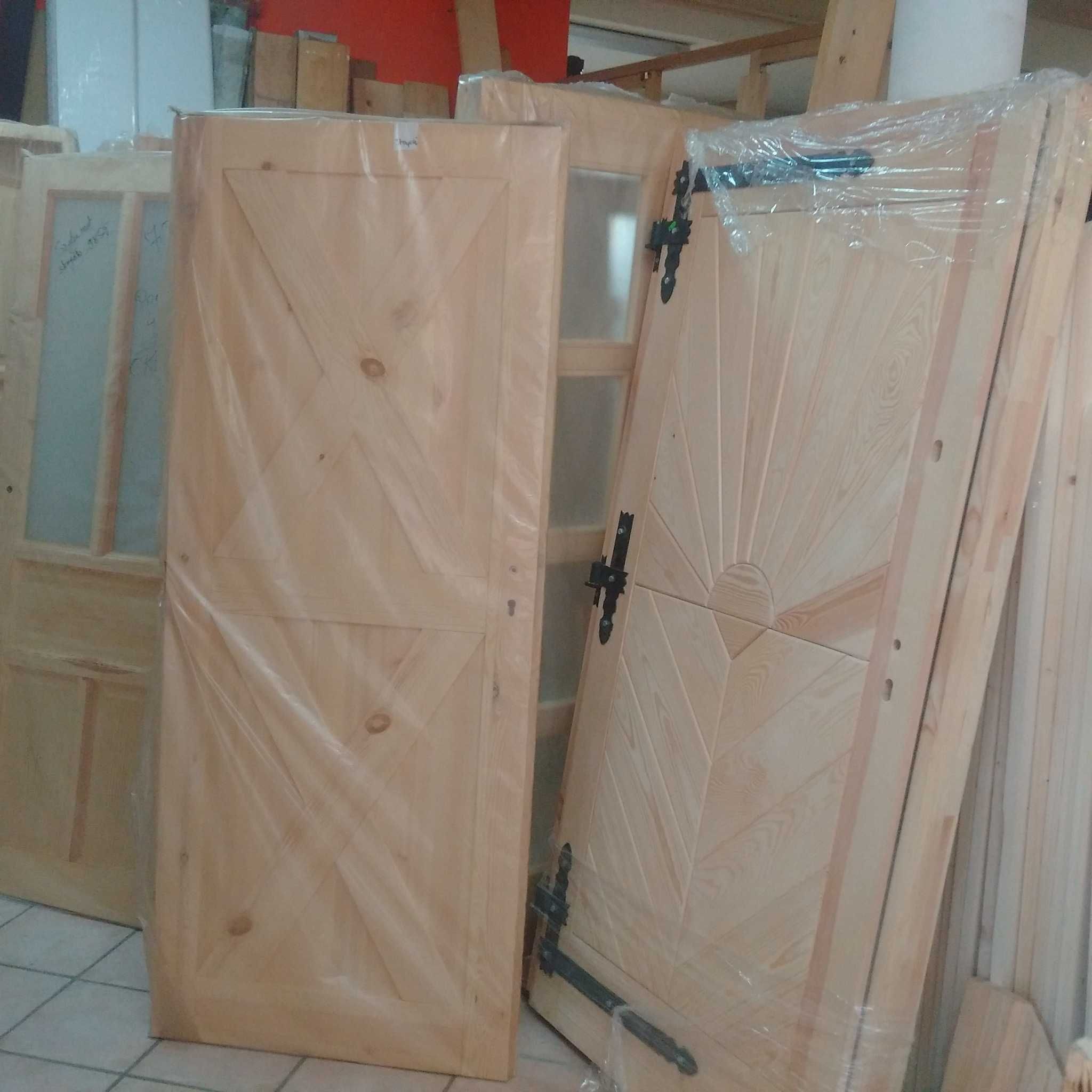 Drzwi sosnowe drewniane Goralskie OD RĘKI 6cm grube