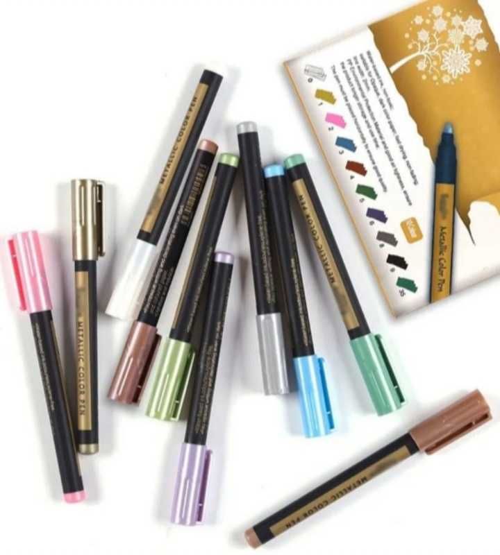 Маркер ручка кольорова паста металлік