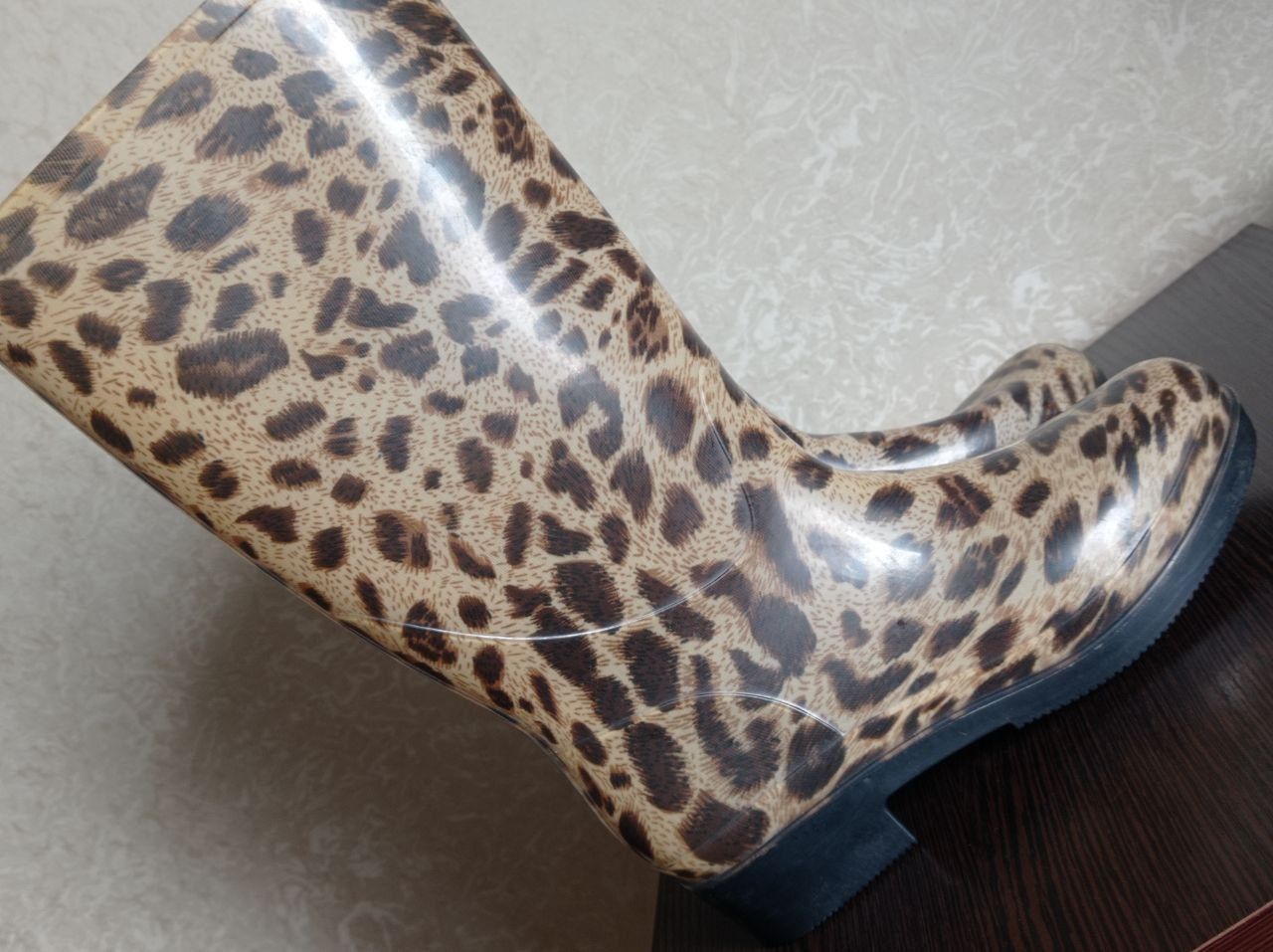 Резиновые сапоги,леопардовый принт. 37 размер.