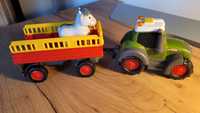 Traktor z przyczepą i krową dickie toys