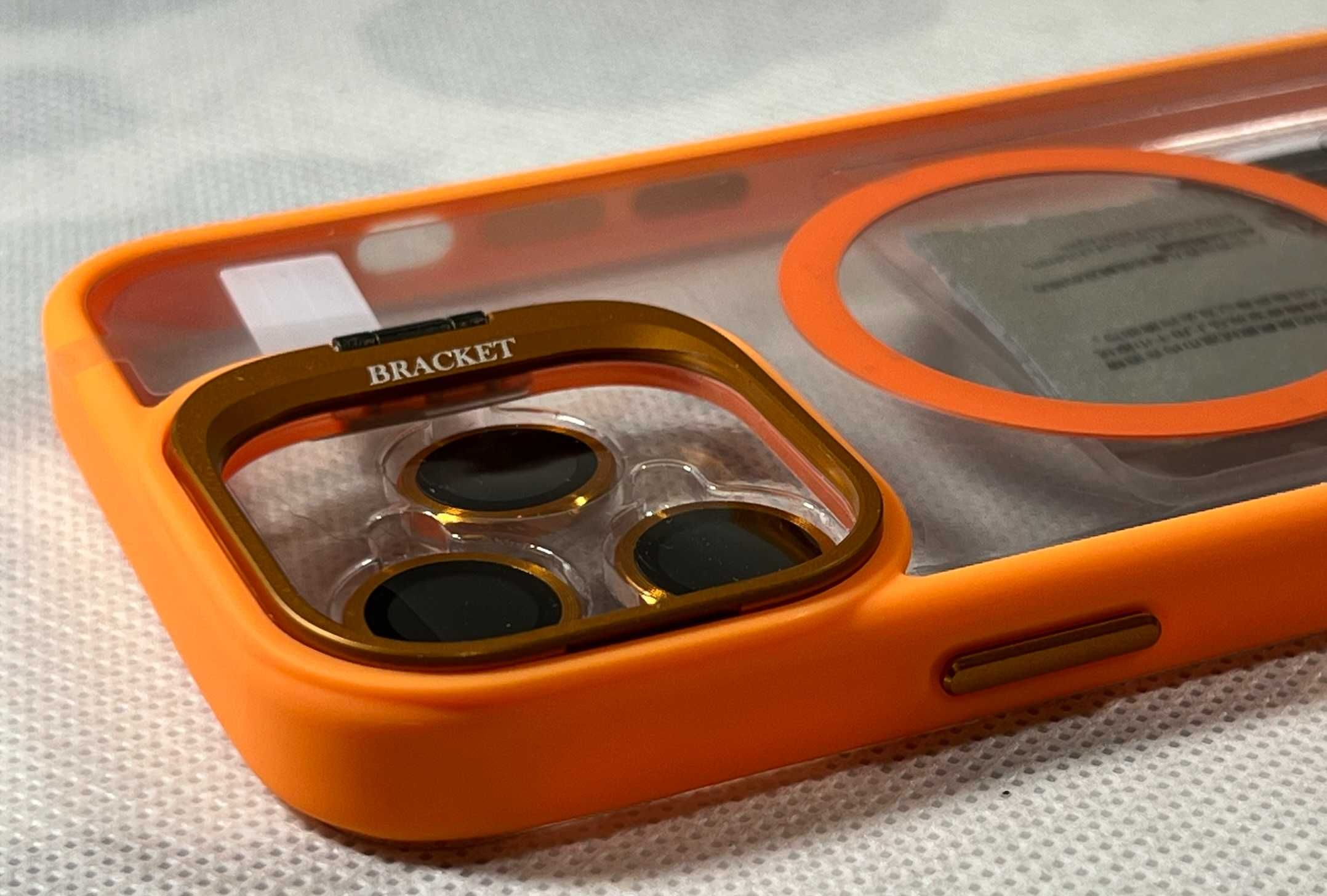 Etui iPhone 13 Pro Max Pomarańczowe MagSafe z Podstawką