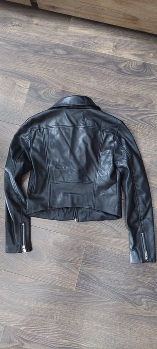 Kurtka ramoneska czarna ze sztucznej skóry H&M XS