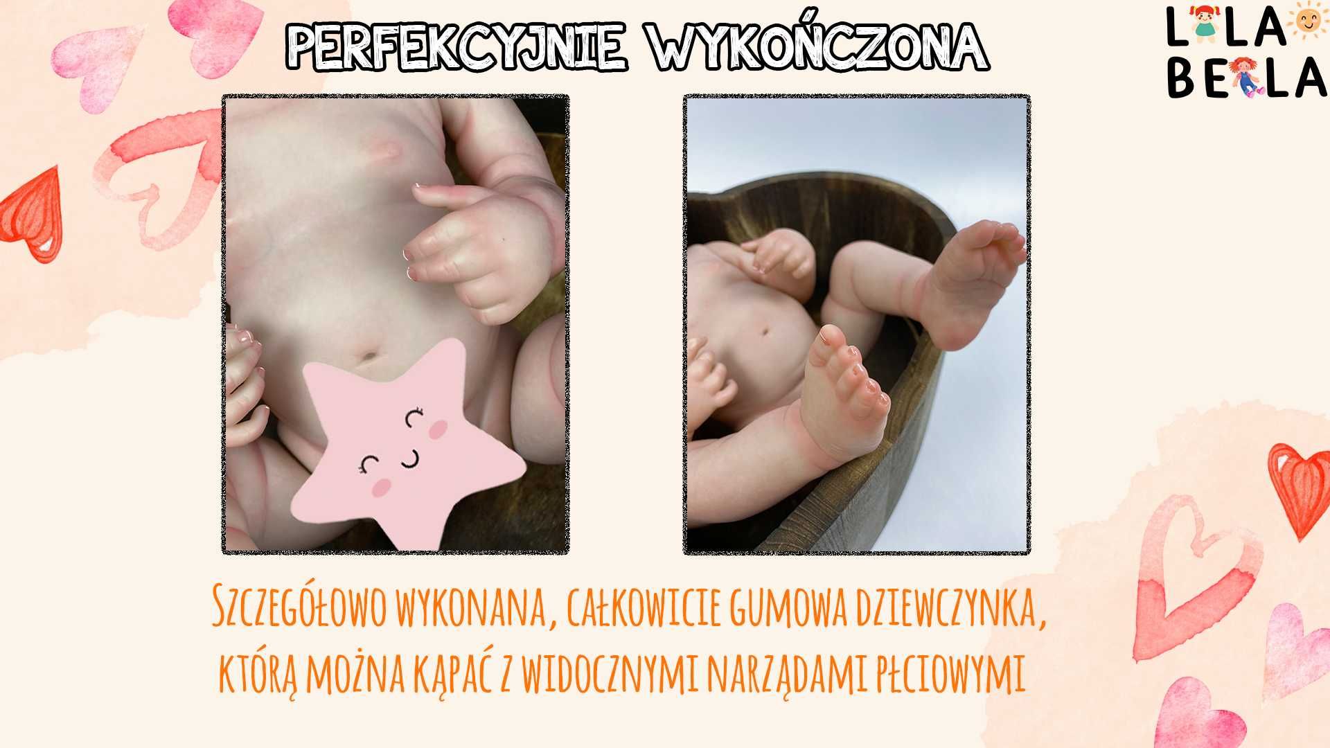 Lalka Bobas Jak Reborn ◼NOWA 48CM◼ Zestaw z Kartonem i Polskim Aktem