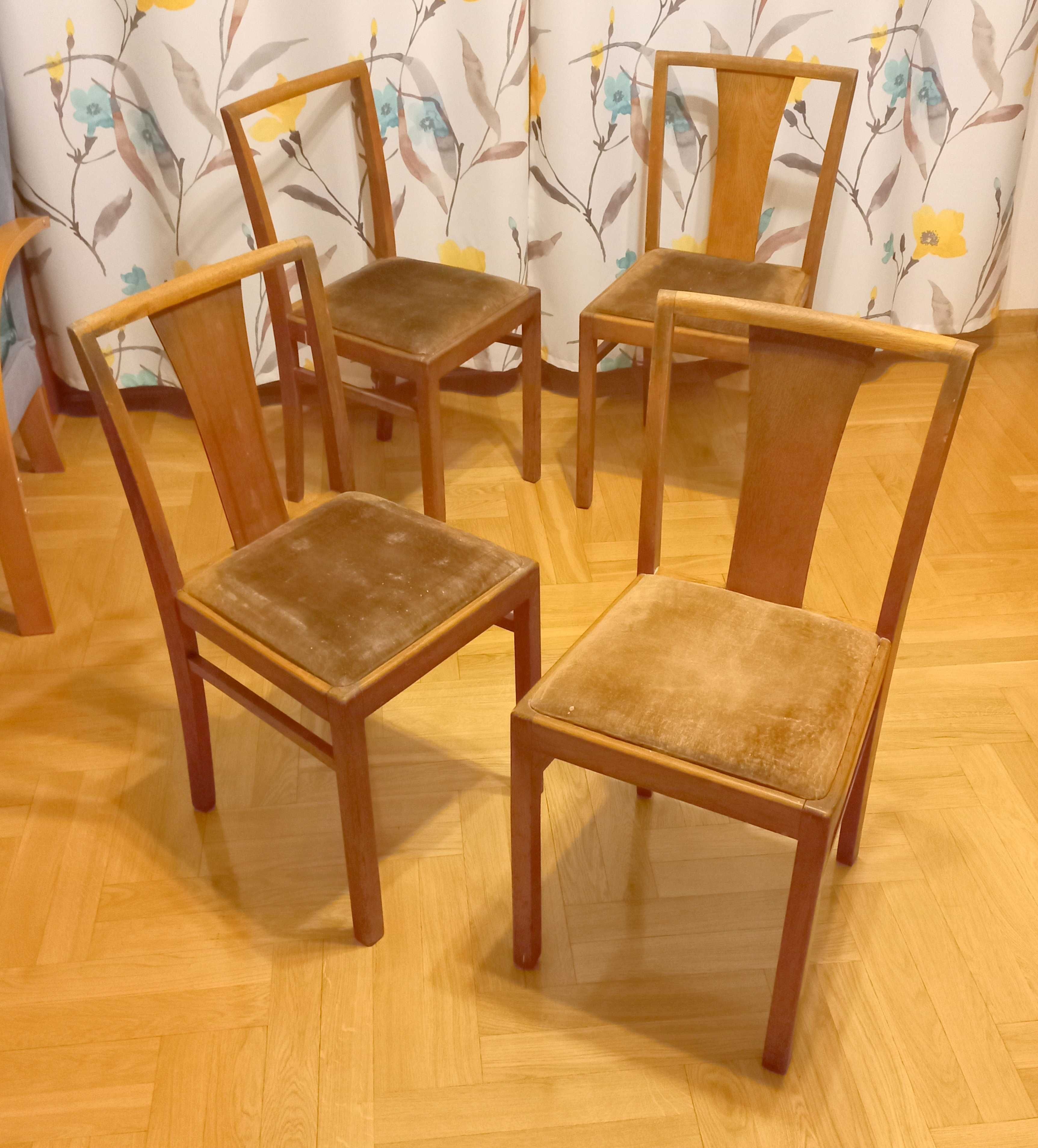 4 Krzesła - polski Design, PRL '60 Vintage  do renowacji odnowienia.