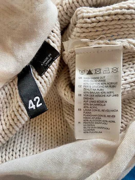 Xxl 42 44 h&m sukienka tunika sweter nude pastele koronka  +size