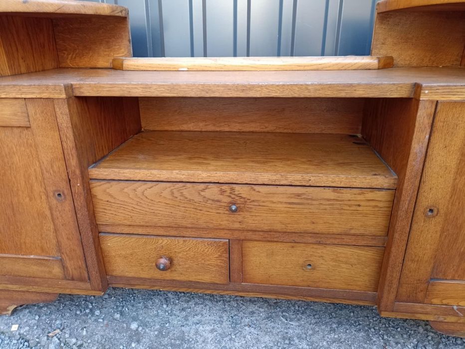 Drewniana toaletka PRL Art deco