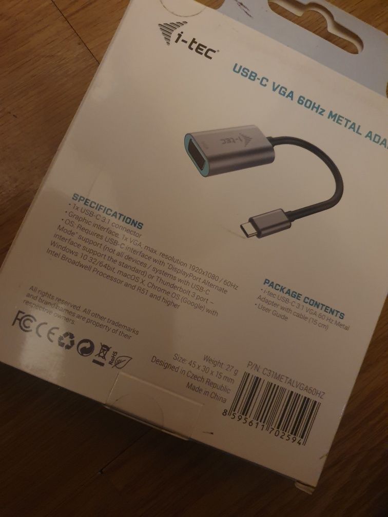 i-tec USB-C Metal VGA Adapter 1080p/60Hz