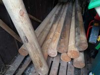 BALE DREWNIANE - NOWE - średnica 16 cm - w odcinkach 4 m po 49 zł / mb