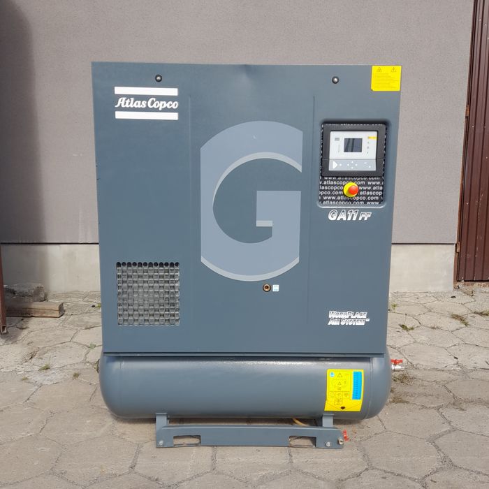 Sprężarka śrubowa Atlas Copco GA11 FF osuszacz 2015rok 11kw 1.7m³ 8bar