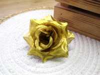 Róża złota sztuczna główka wyrobowa x6 róże złote główki wyrobowe 9cm