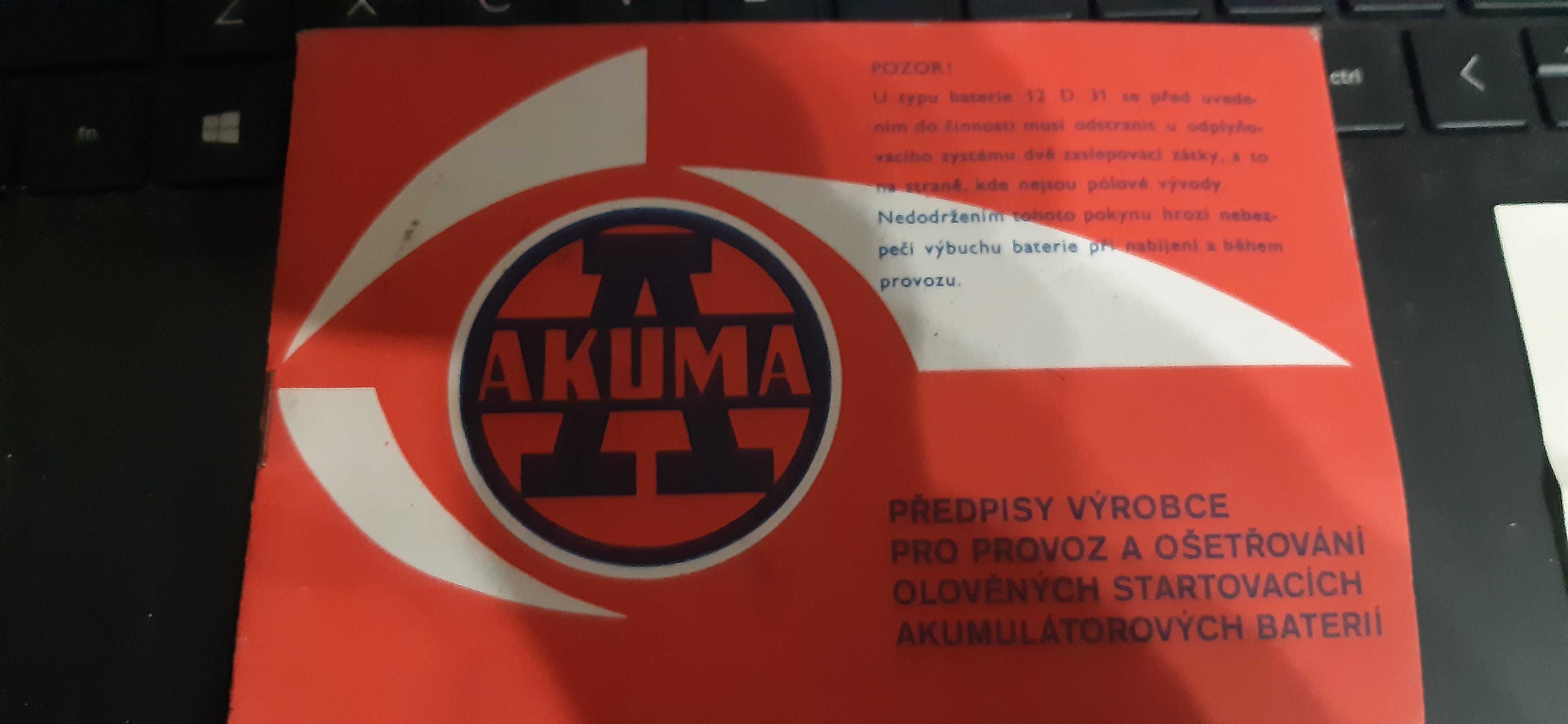 stara instrukcja czeska firmy akuma mlada boleslav z 1991r.