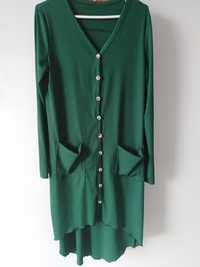 Zielona tunika sukienka asymetryczna 42