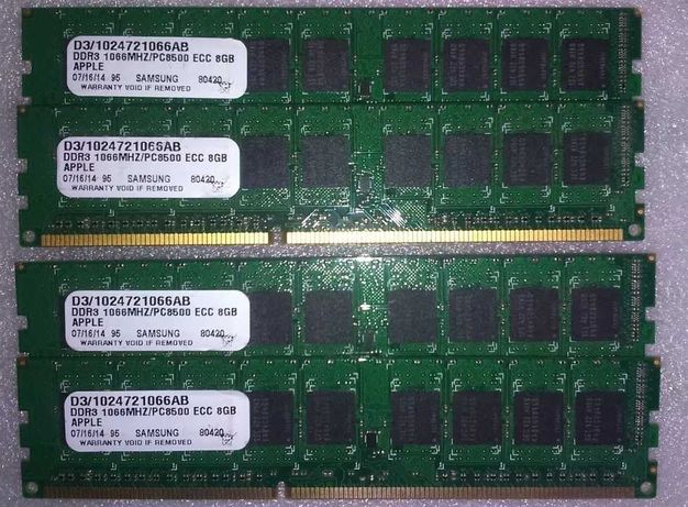 DDR3 8GB PC8500  ECC (INTEL/AMD/APPLE) - 1066/1333/1600 MHz