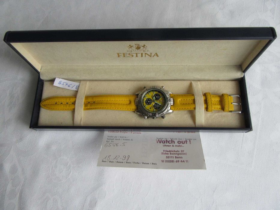 "FESTINA" (6576/5) - Vintage - Sem uso - Como novo