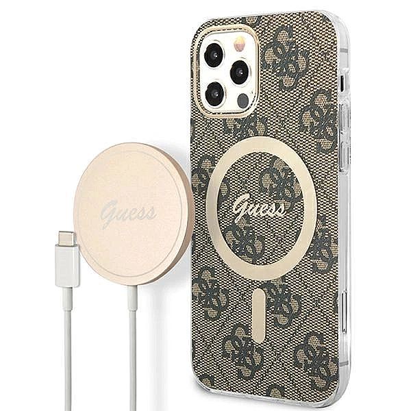 Etui Guess 4G Print MagSafe na iPhone 12 / iPhone 12 Pro + ładowarka i