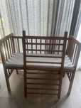 Mini łóżeczko side crib 90x40 vintage z materacem WOODIES