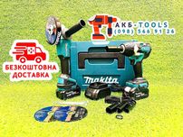 2в1 Makita Акумуляторна Болгарка 1200Вт + Гайковерт 800Nm Макіта 36V8A
