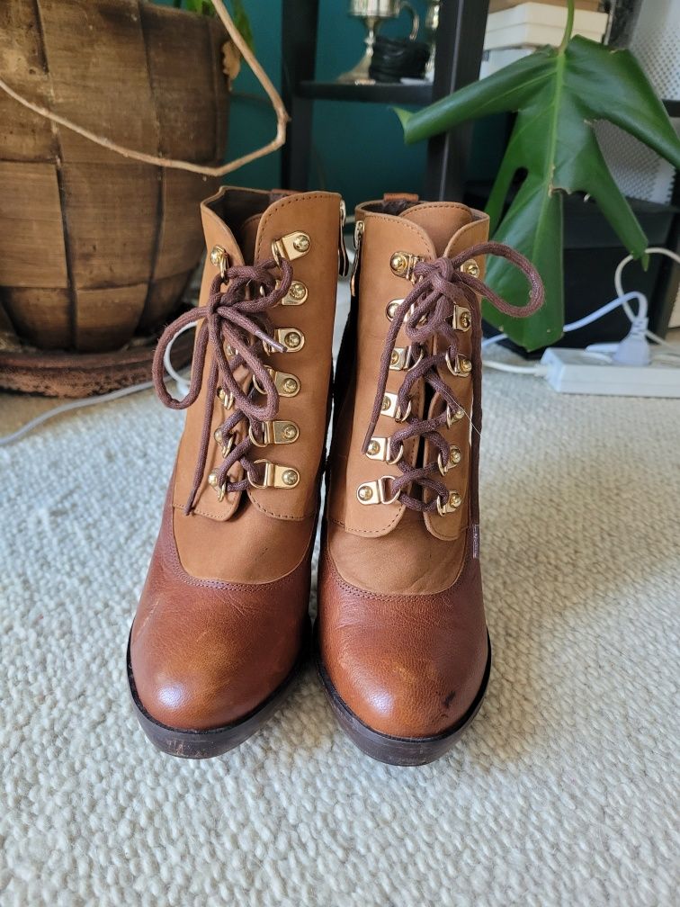 Botki wysokie kozaki szpilki 38 Kazar buty