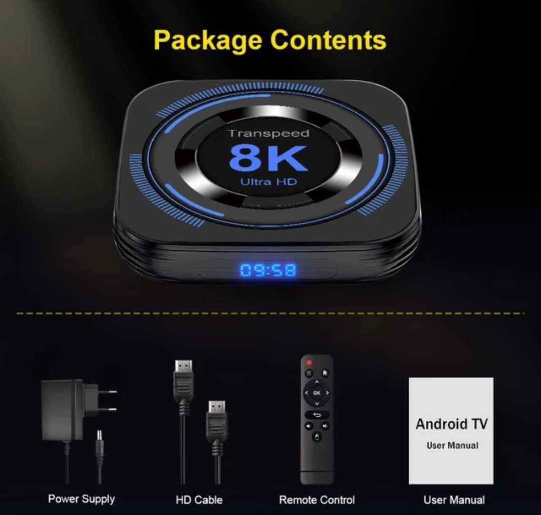 Box Android TV + 4 GB RAM + 32 GB ROM + Android TV (NOVOS)