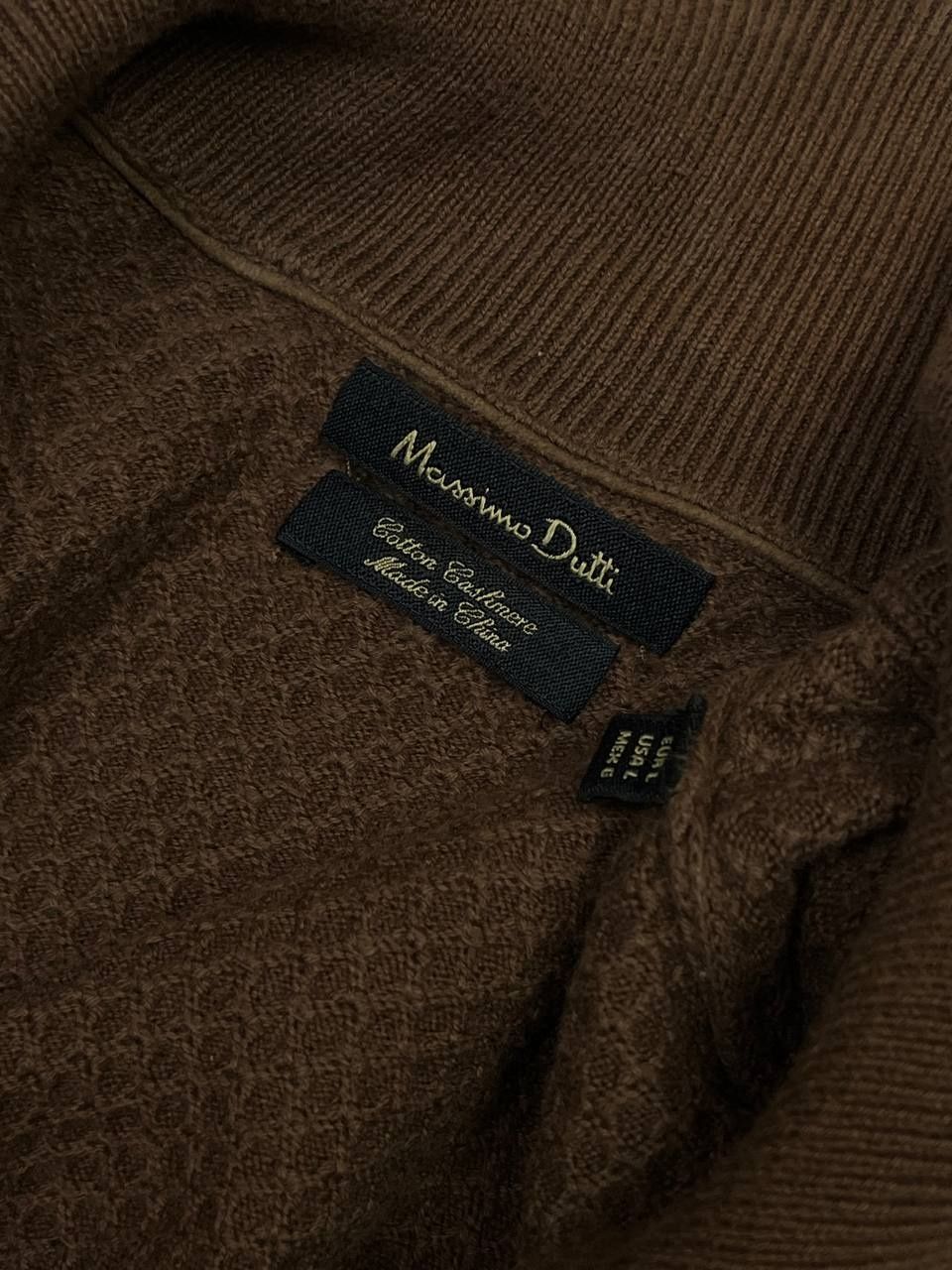 Светр на молнії massimo dutti зіп кофта чоловіча коричнева old money L