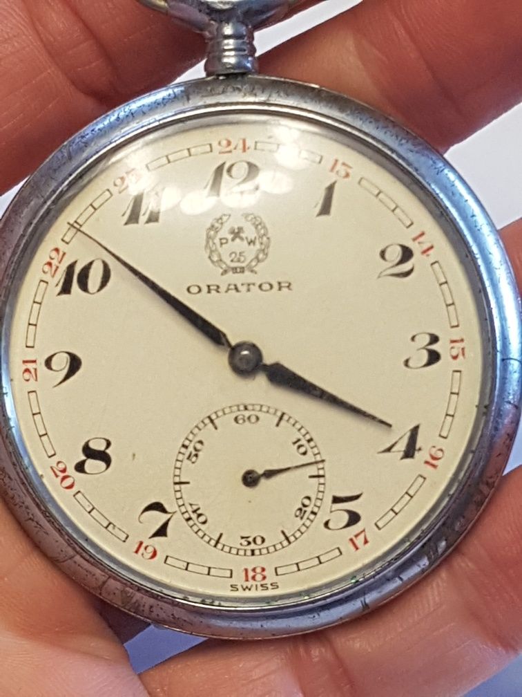 Stsry zegarek kieszonkowy Orator 25 lat, górniczy