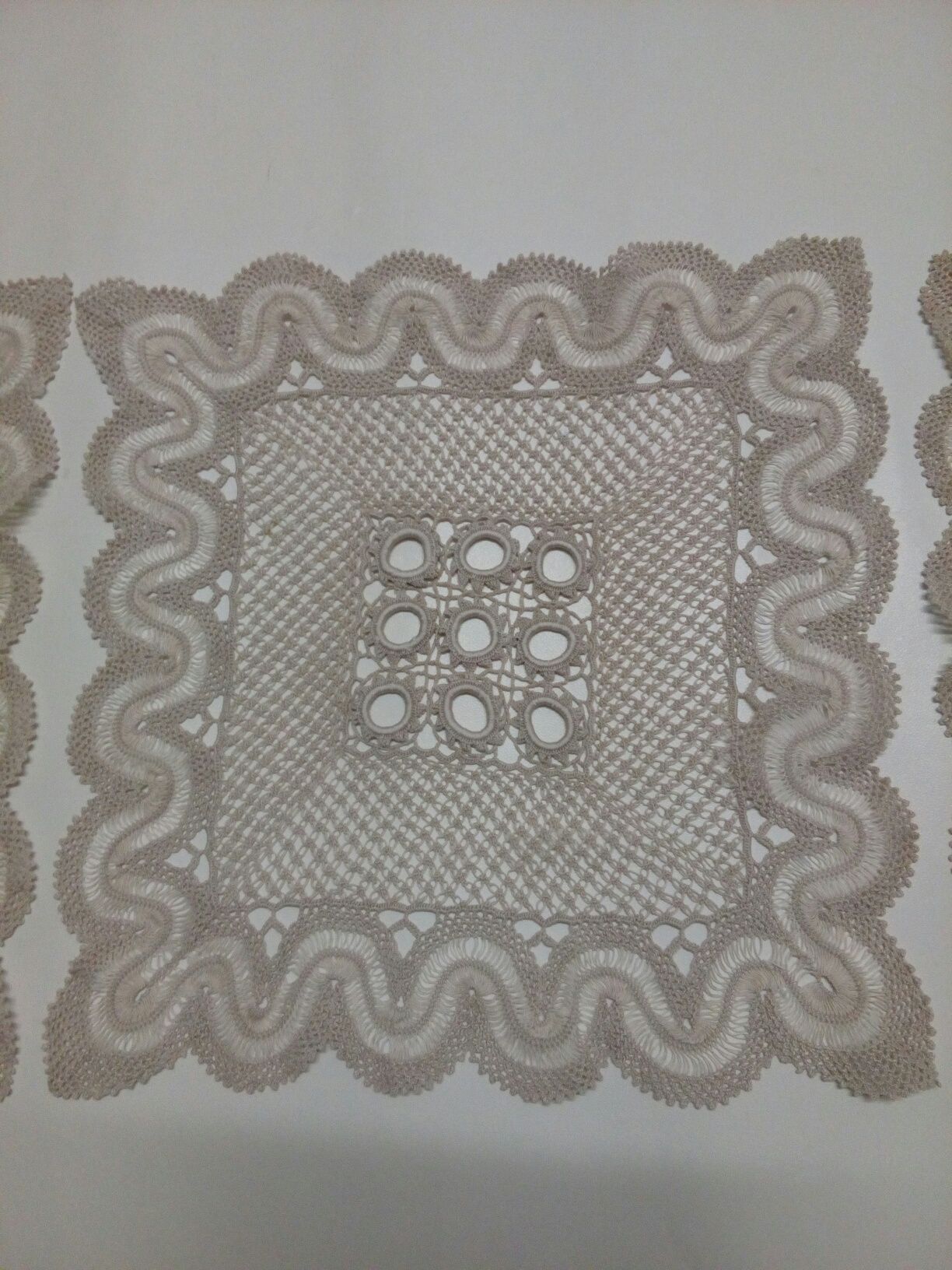 Conjunto 3 naprons de renda crochet antigos