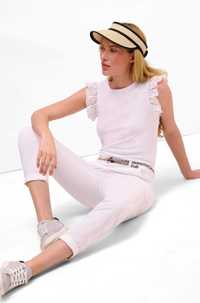 Nowe spodnie chino z paskiem białe chinosy Orsay 40 L