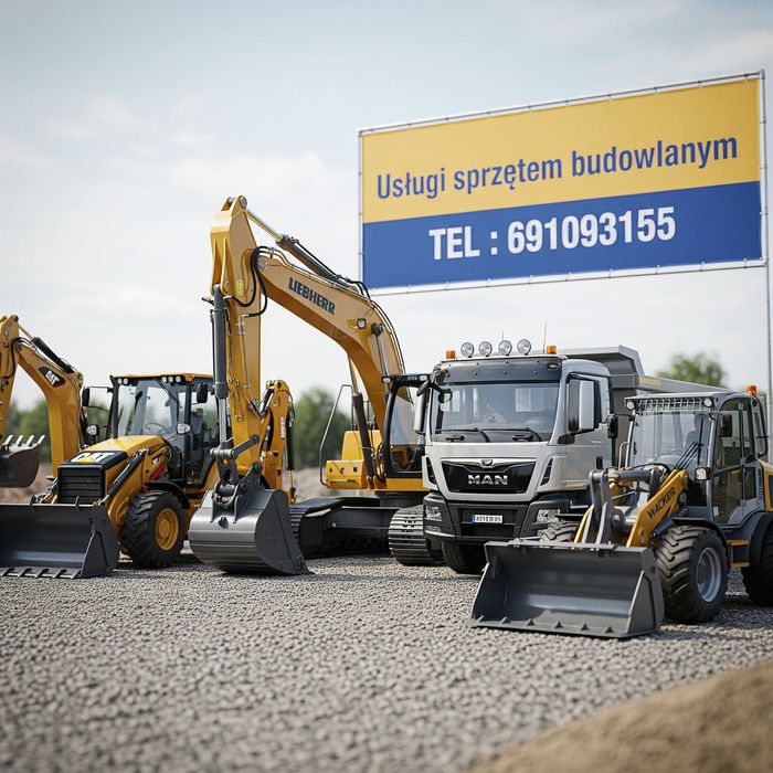 Usługi sprzętem budowlanym (Koparko-ładowarka , koparka , wywrotka )