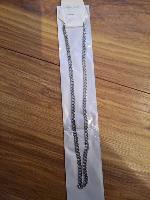 Łańcuszek metalowy srebrny 5mm 45cm biżuteria