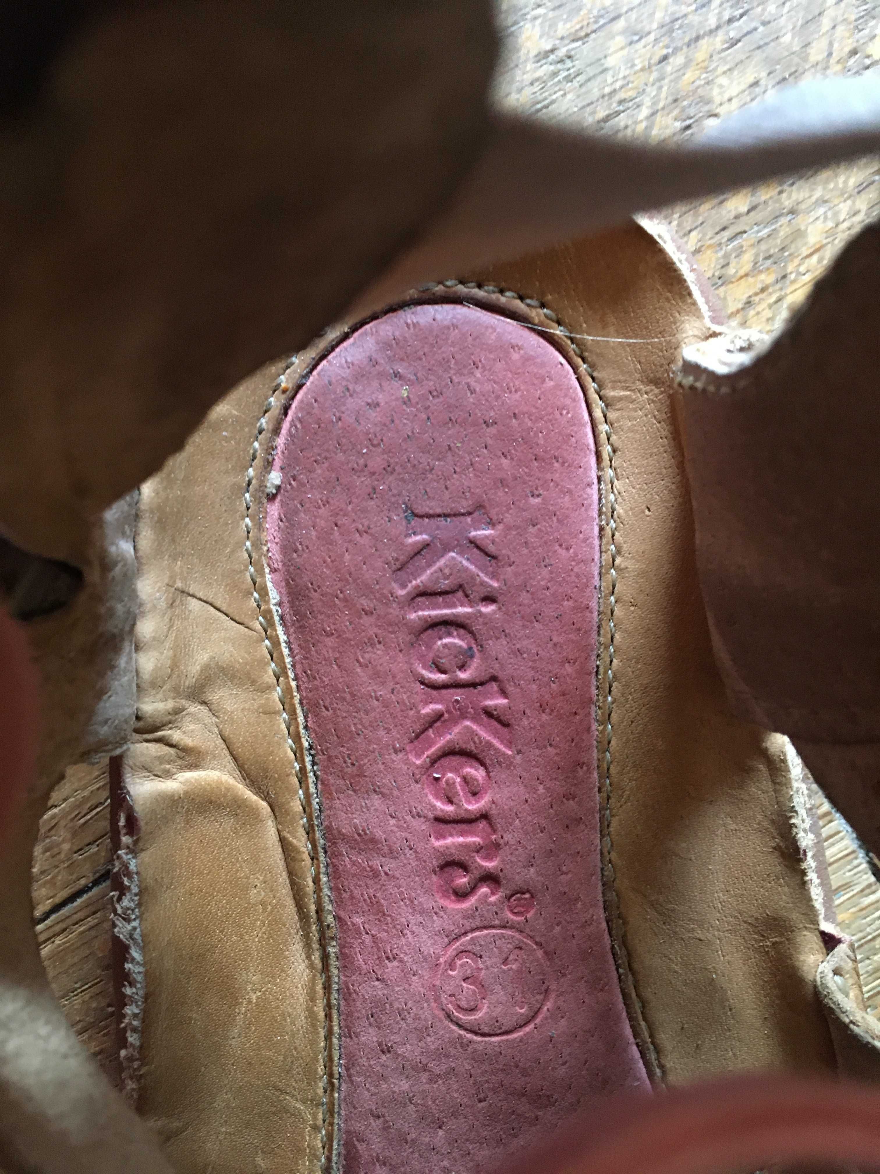 Sandałki Kickers dla dziewczynki skórzane, rozmiar 30-31