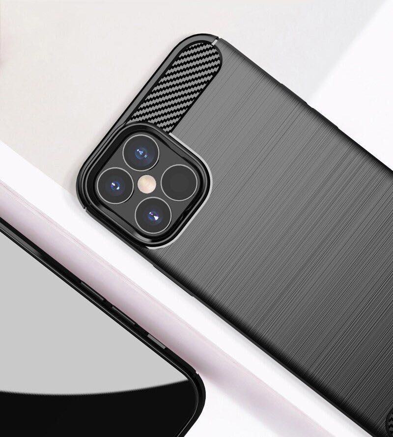Elastyczne Etui Carbon Case iPhone 12 mini niebieski