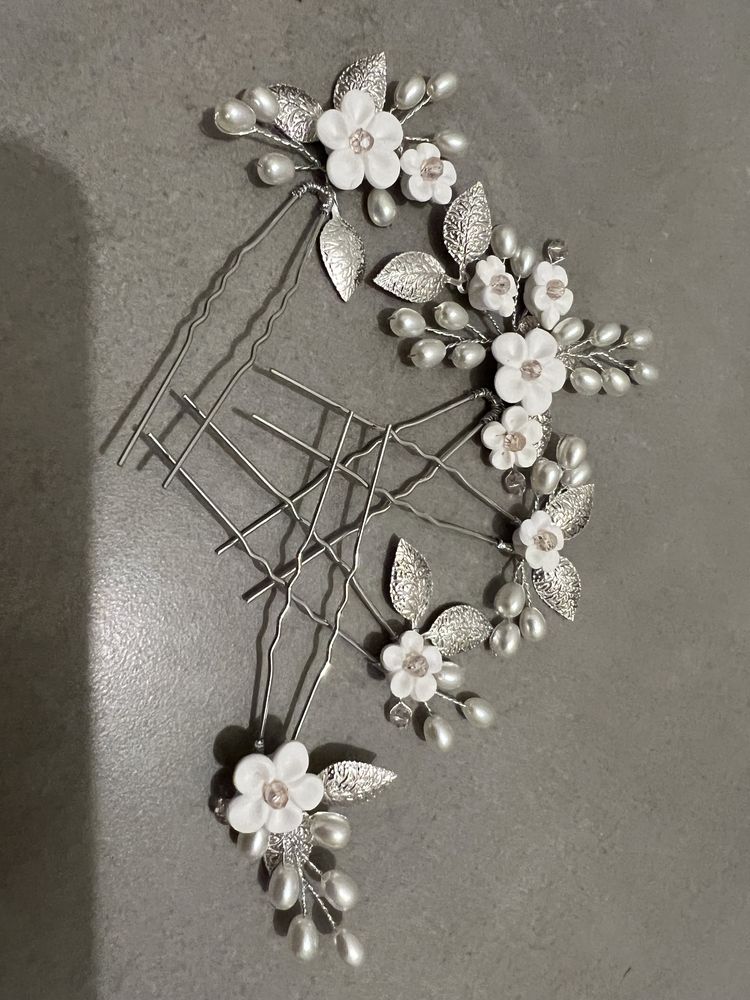 Edary Bride Wedding Flower Hair Pins Pearl-wsuwki slubne