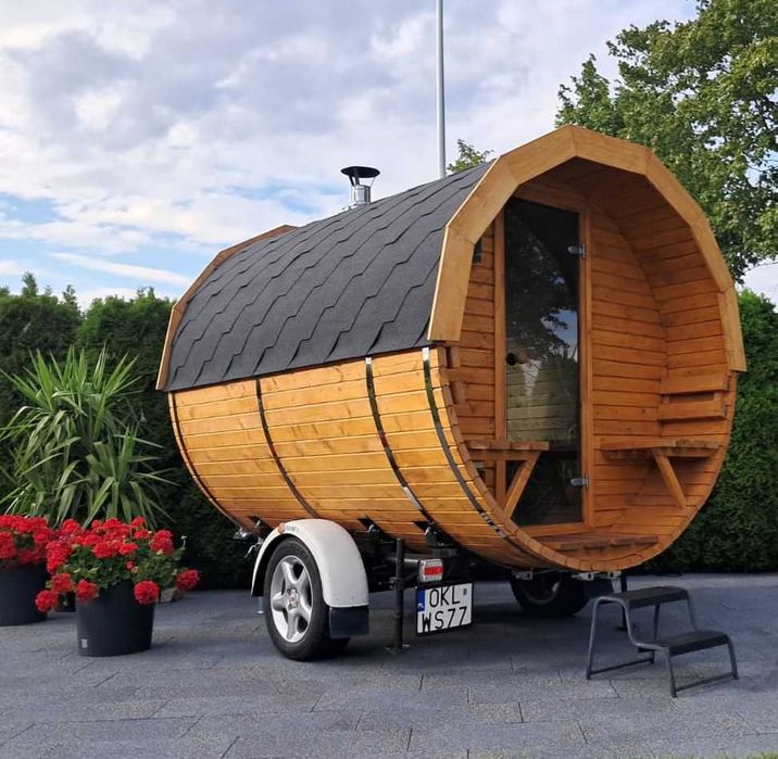 Mobilna Sauna na przyczepie Wynajem Balia & Sauna SPA - GrzejSię!