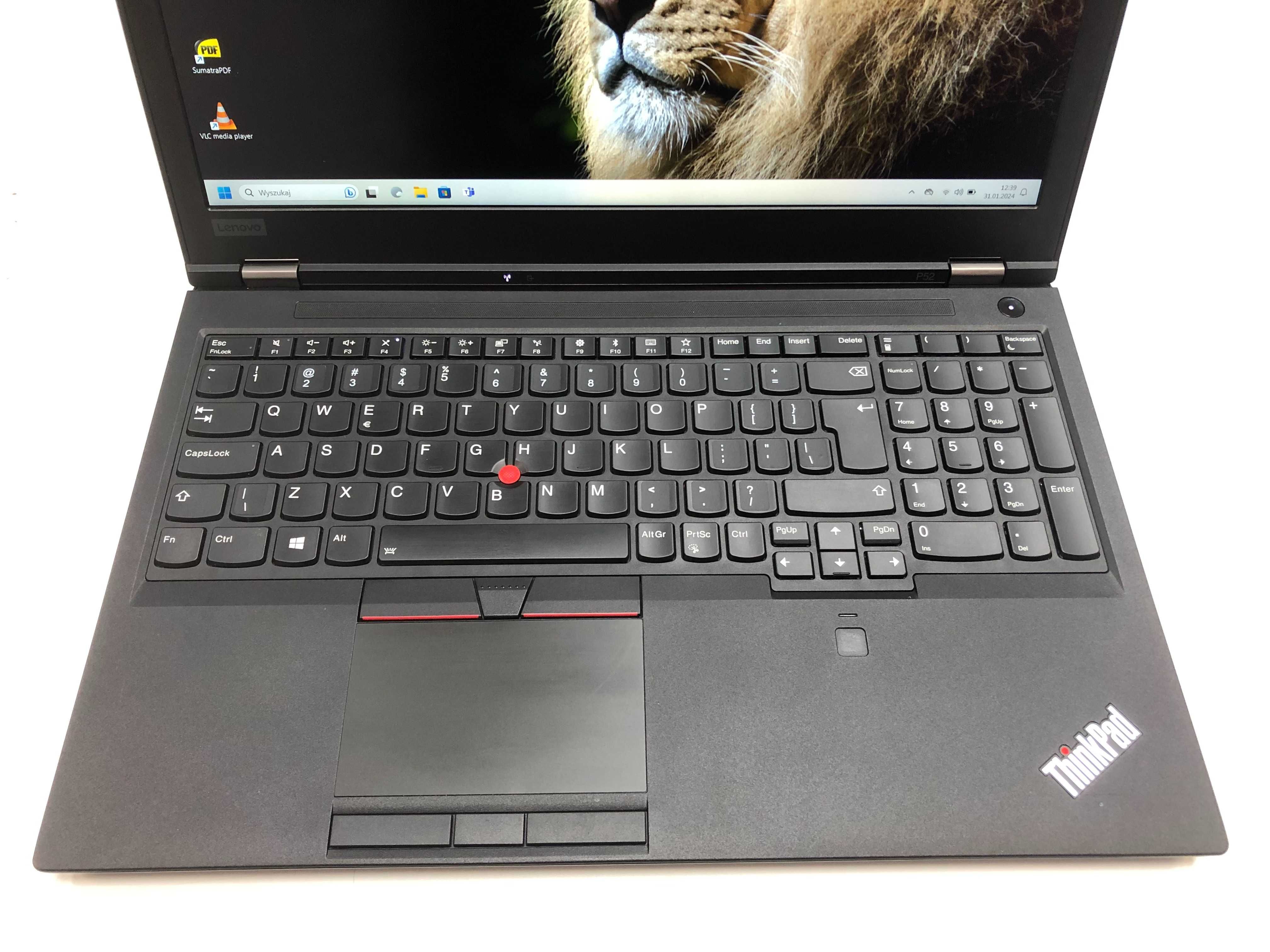 Wydajny Lenovo ThinkPad P52 15" i7-8gen 64GB 512SSD nVidia IPS Full HD