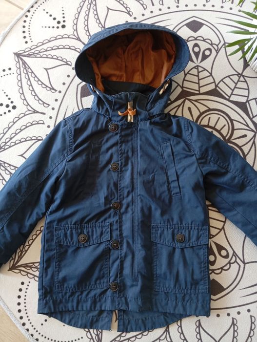 Przejściowa ocieplana kurtka parka chłopięca H&M rozmiar 110