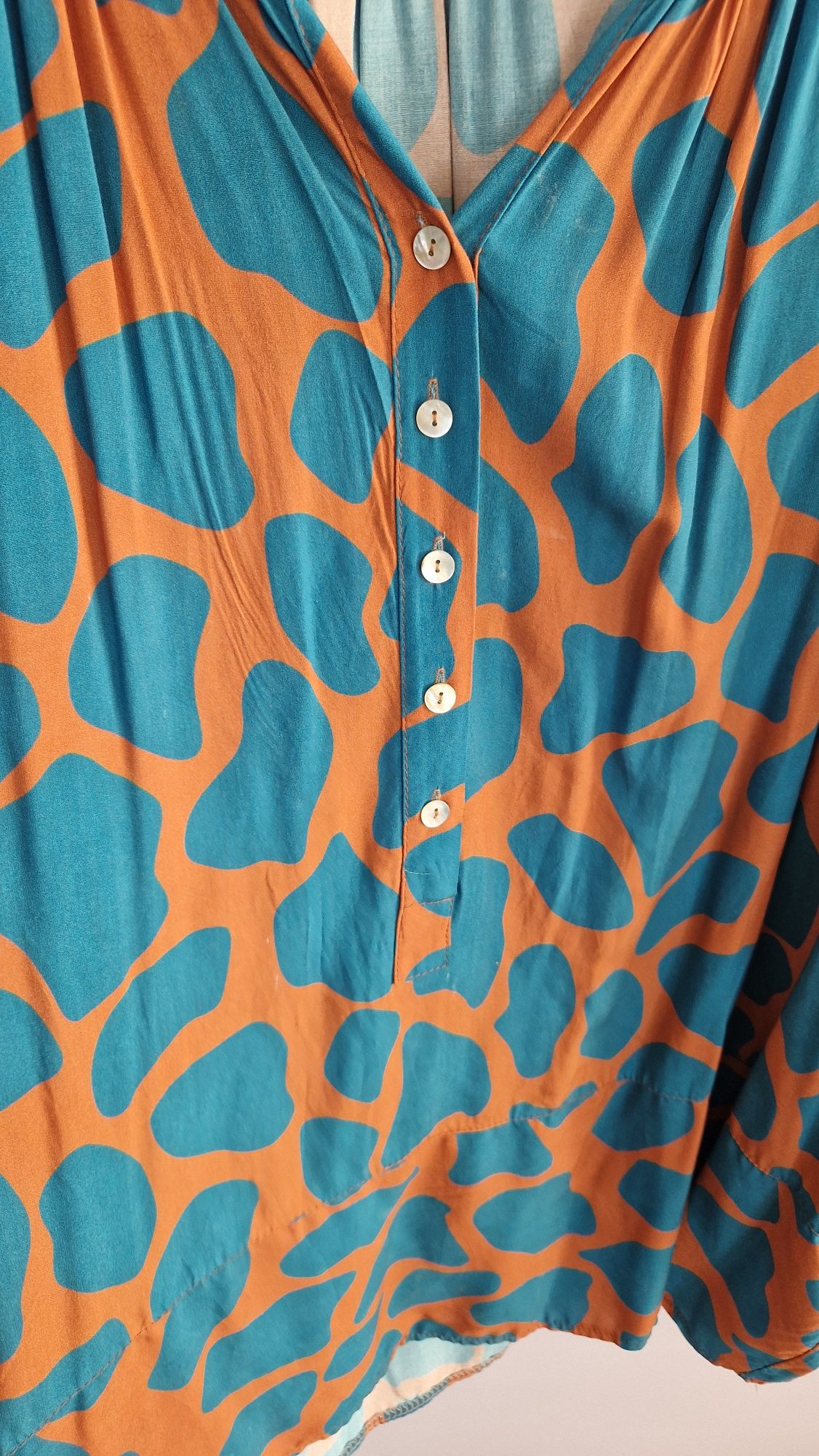 Kolorowa elegancka tunika, bluzka motyl oversize plus size XL-7XL