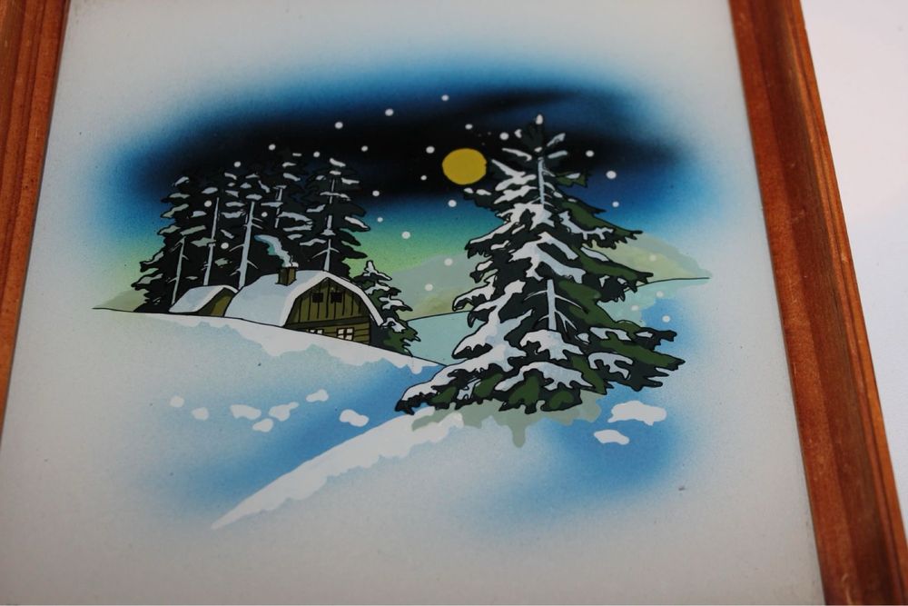 Рисунок под стеклом “Зимняя ночь”