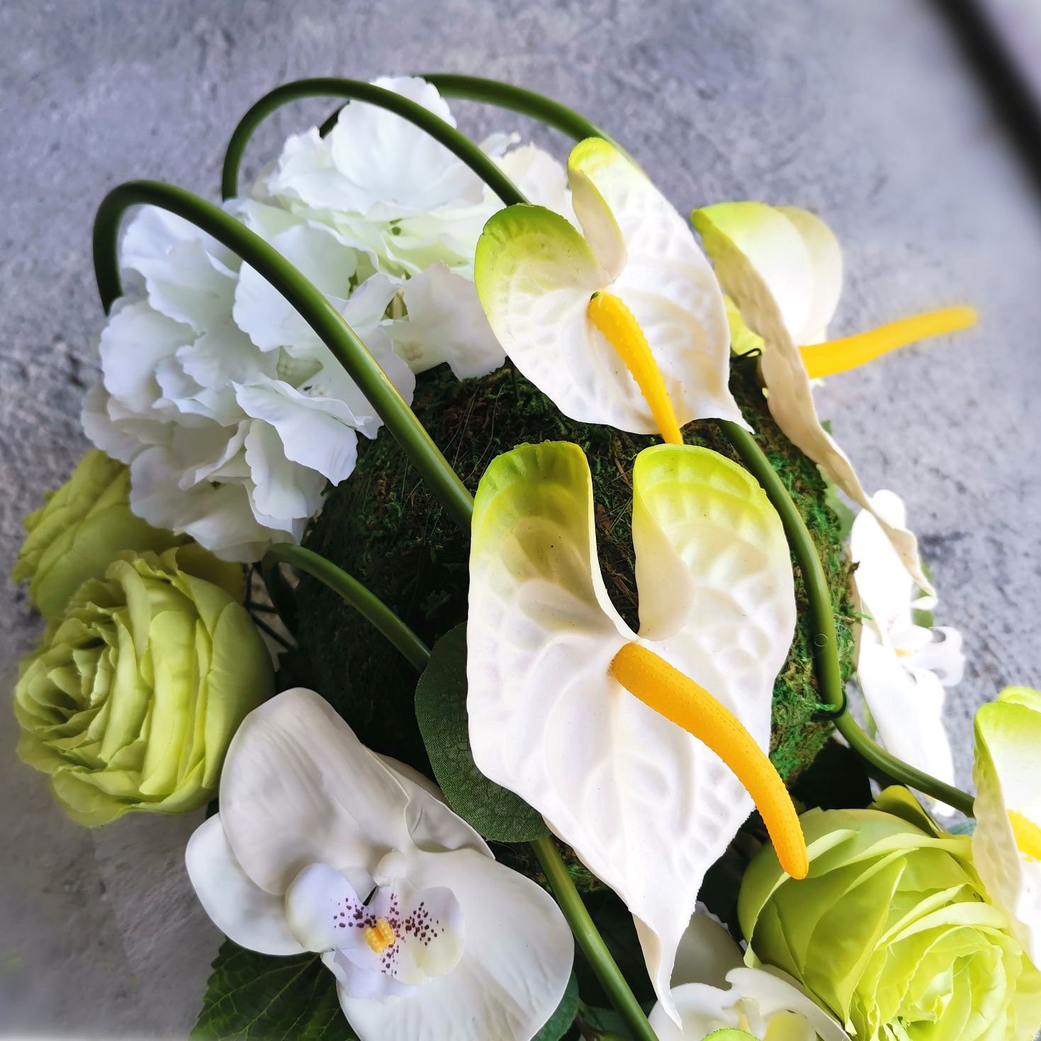 Jakość Premium zestaw wiązanka +wazon komplet z bukietem białe kwiaty