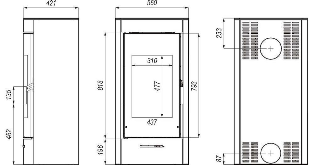 Piec / kominek wolnostojący  DEFRO Home - Orti 9 kW, czarny