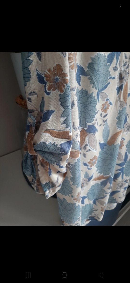 Bluzka w kwiaty 3/4 rękaw "Janina" L