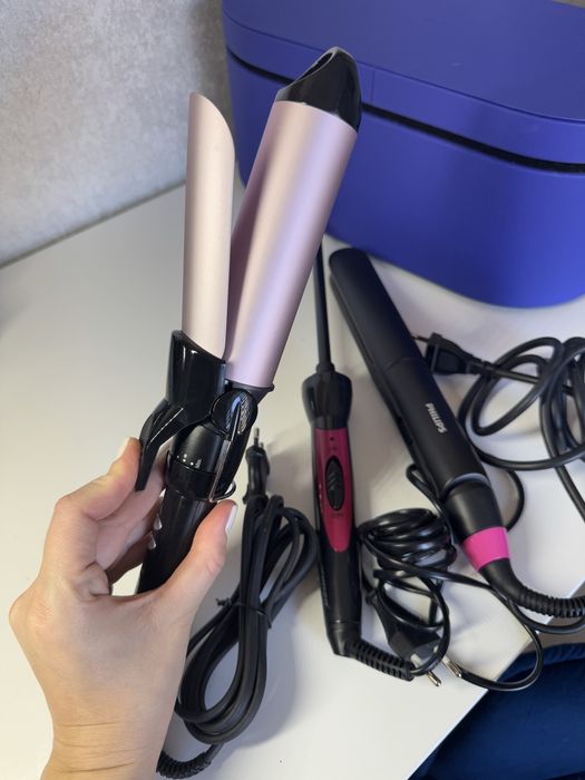 Набір приладів для укладки волосся: плойка Babyliss, Philips, стайлер