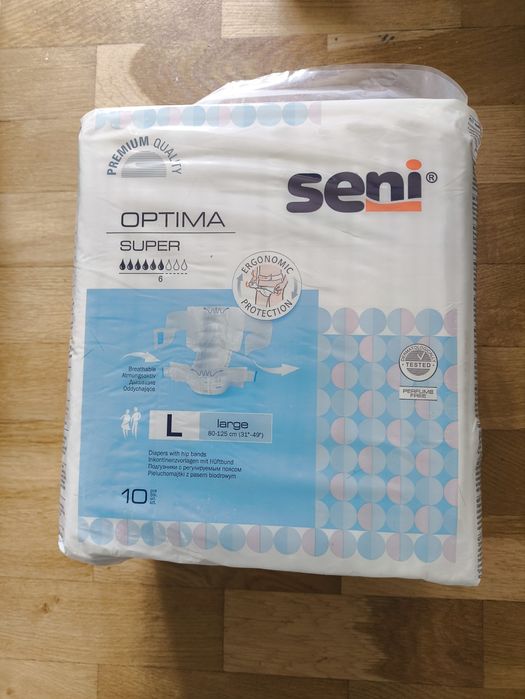Seni Optima Super L 10 szt pieluchomajtki pieluchy dorosły