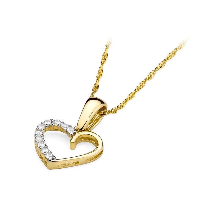 WYPRZEDAŻ 440zł/g 585 Złota Zawieszka Serce z cyrkoniami