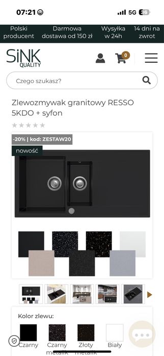 Zlewozmywak kuchenny  RESSO 5KDO.Sink Quality