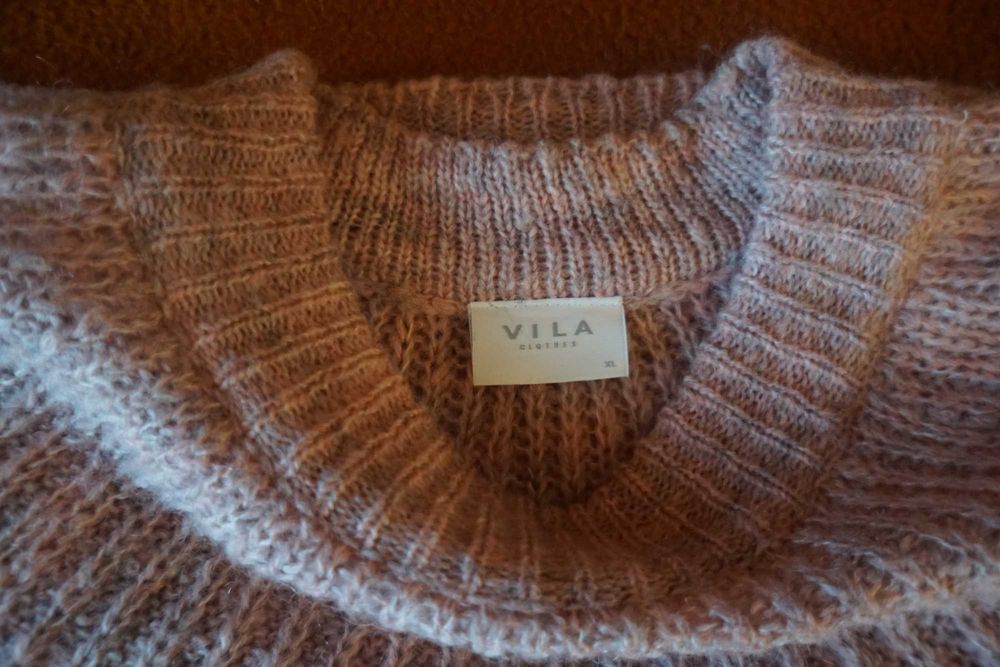 VILA sweter damski XL moher wełna ciepły lekki