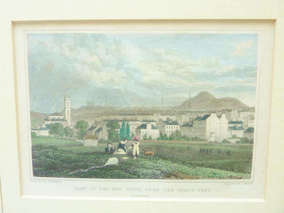 Gravura 1830 T. Shepherd colorida à mão Edimburgo