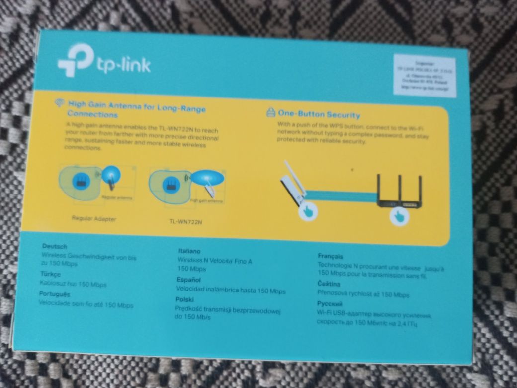 Karta sieciowa USB TP-LINK TL-WN722N  150 Mbps WI-FI High-Gain Nowa