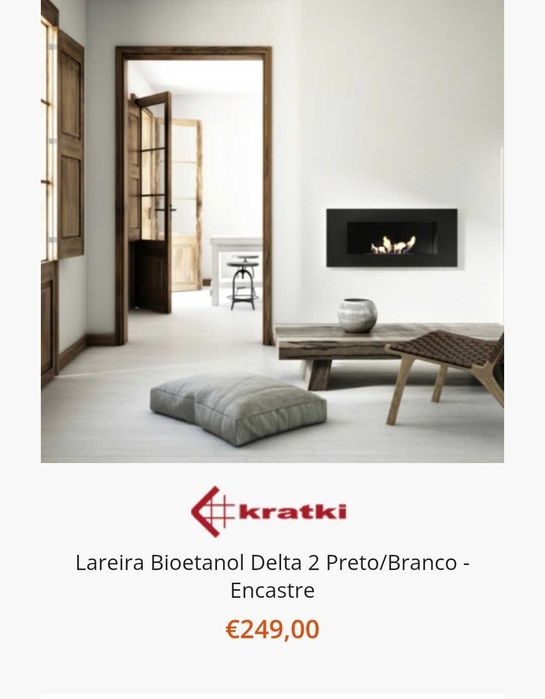 Lareira encastre sem fumo nem cheiro bioetanol