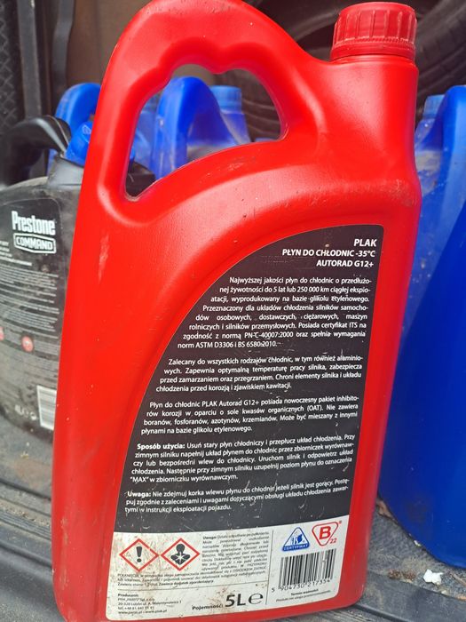 Антифриз Atas PLAK AUTORAD G12+ -35°C G12+ готовый 5 л красный